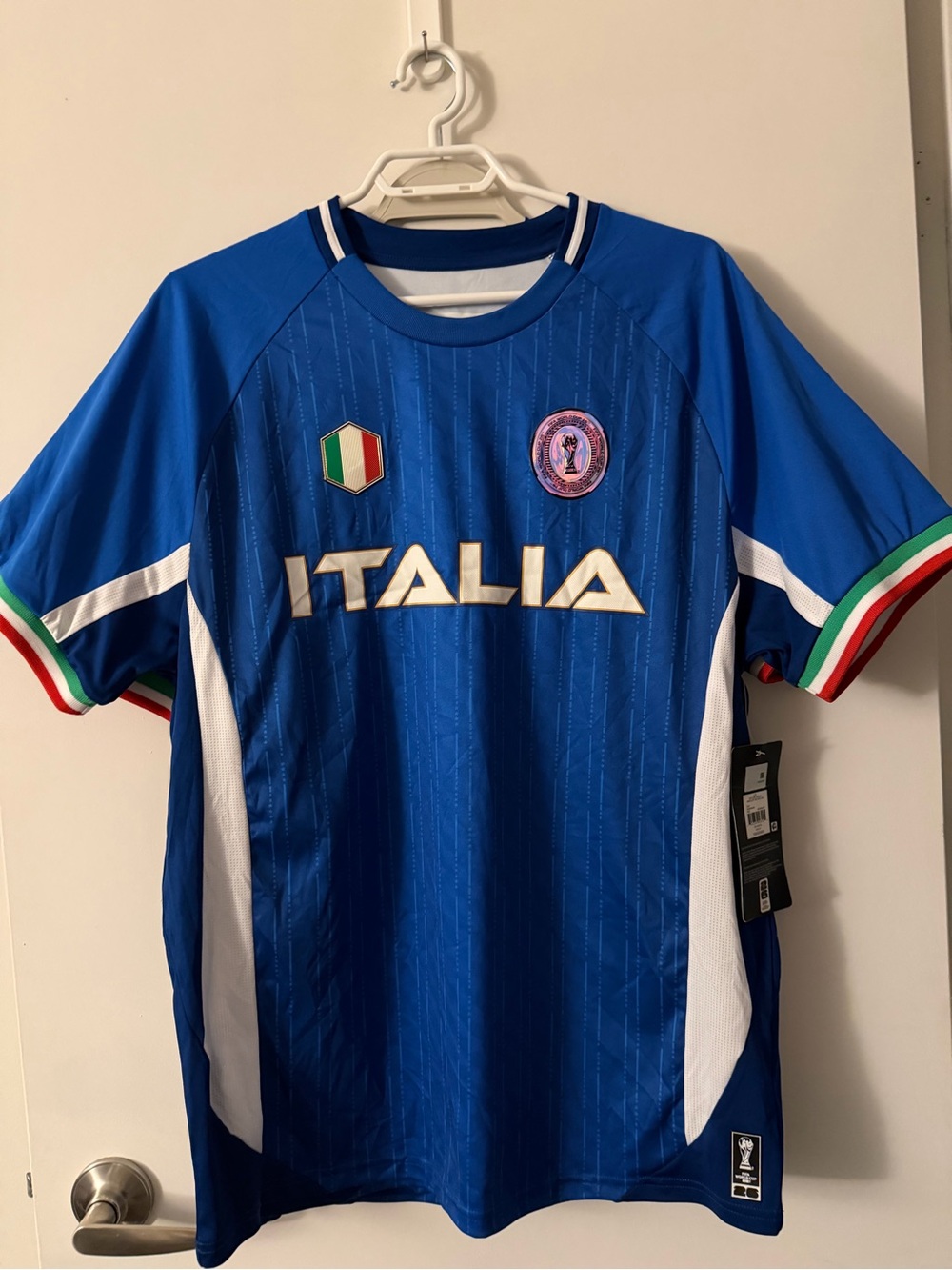 Italia Men's Soccer Jersey - Blue with Italian Crest